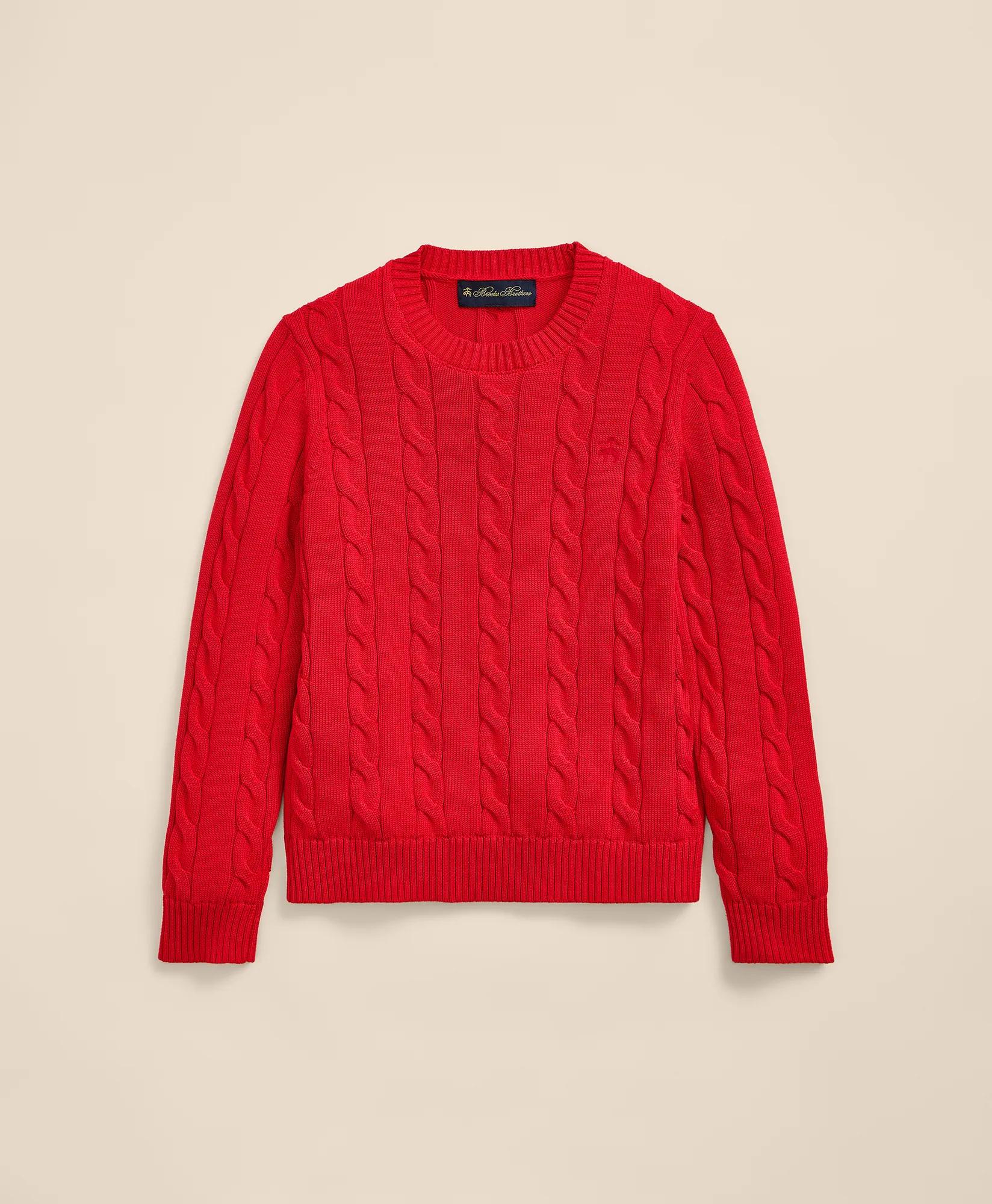Boys Cotton Cable Knit Sweater, image 1