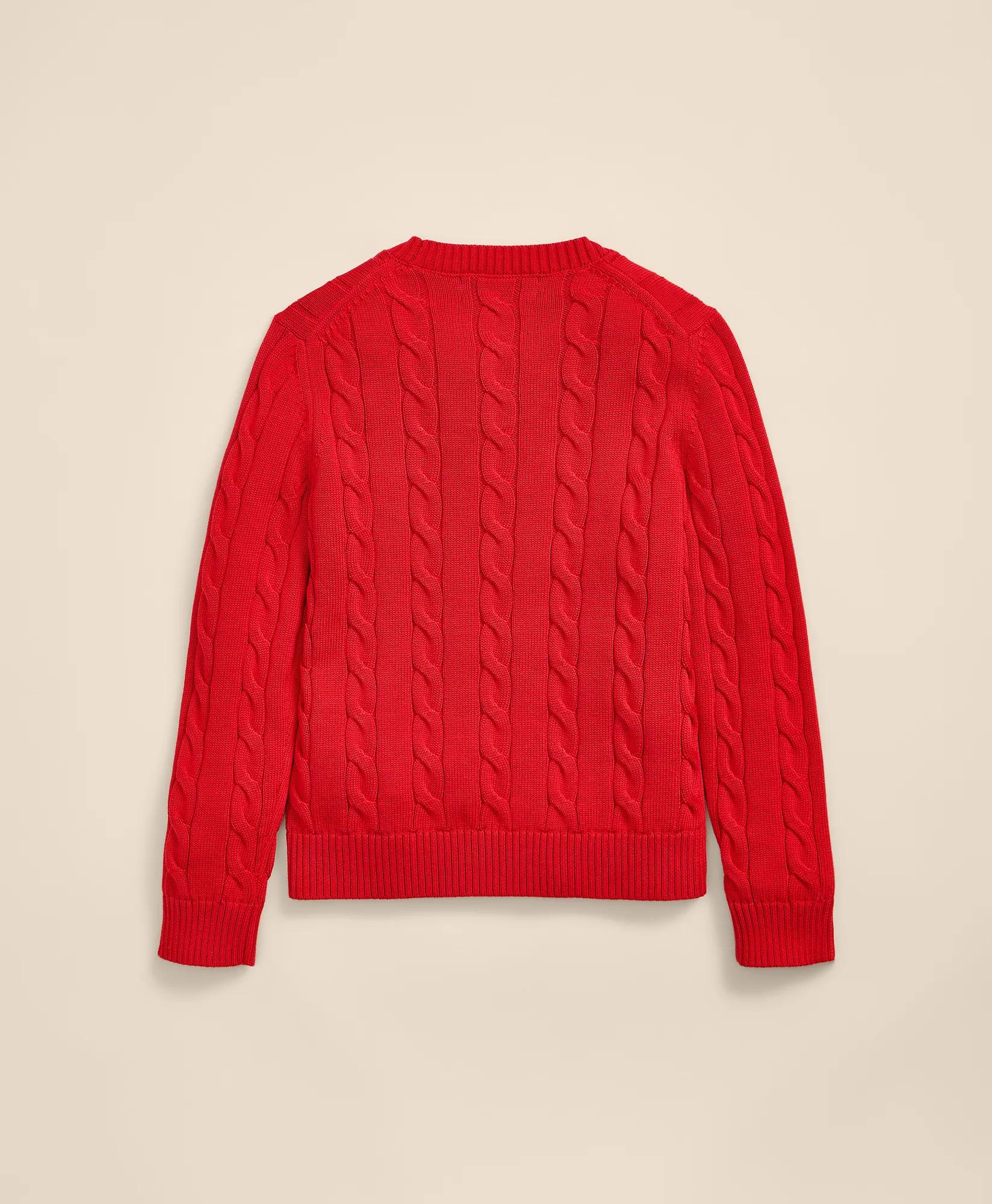Boys Cotton Cable Knit Sweater, image 2