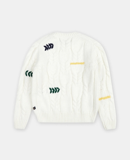 Boys Cable Sweater with Contrast Stitching, image 2