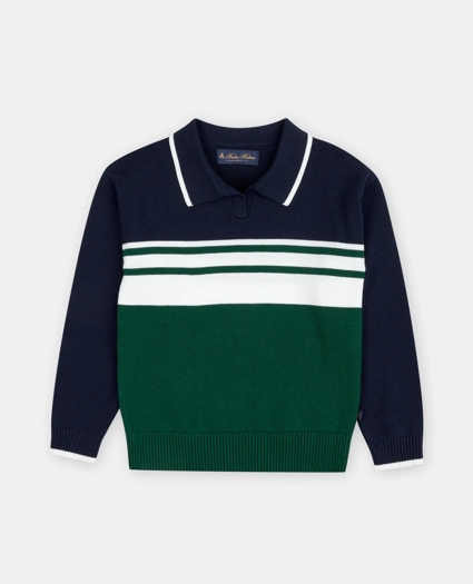 Boys Cotton Johnny Collar Sweater, image 1