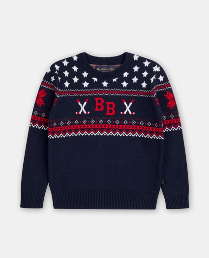 Boys Cotton Jacquard BB Fair Isle Sweater, image 1