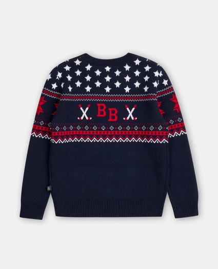 Boys Cotton Jacquard BB Fair Isle Sweater, image 2