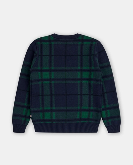 Boys Cotton Jacquard Black Watch Sweater, image 2