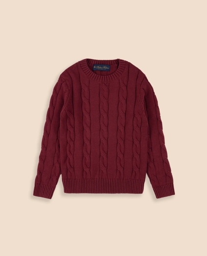Boys Cotton Cable Sweater, image 1