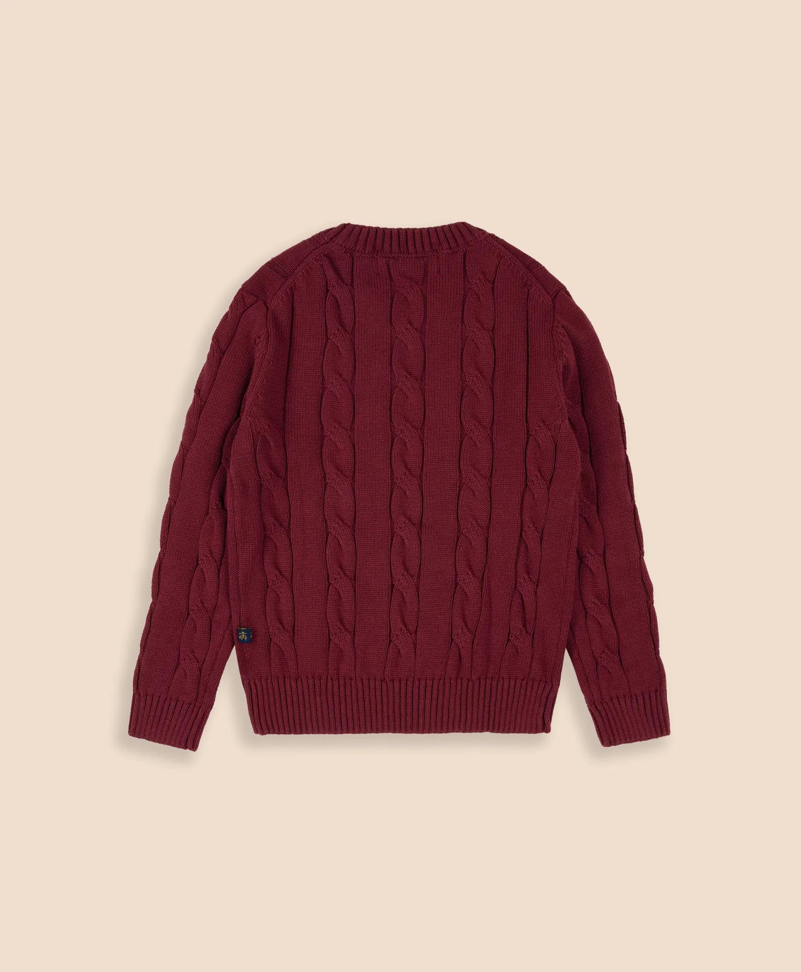 Boys Cotton Cable Sweater, image 2