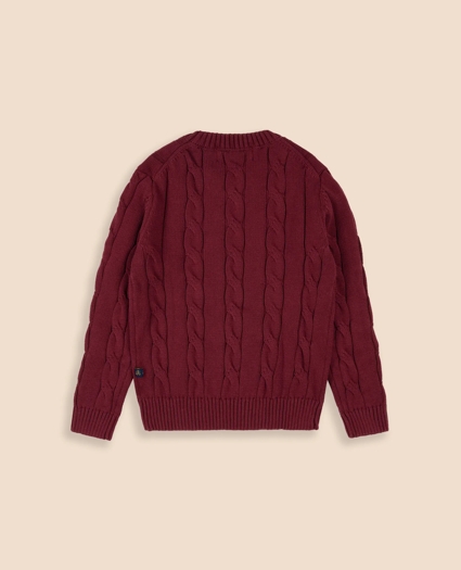Boys Cotton Cable Sweater, image 2