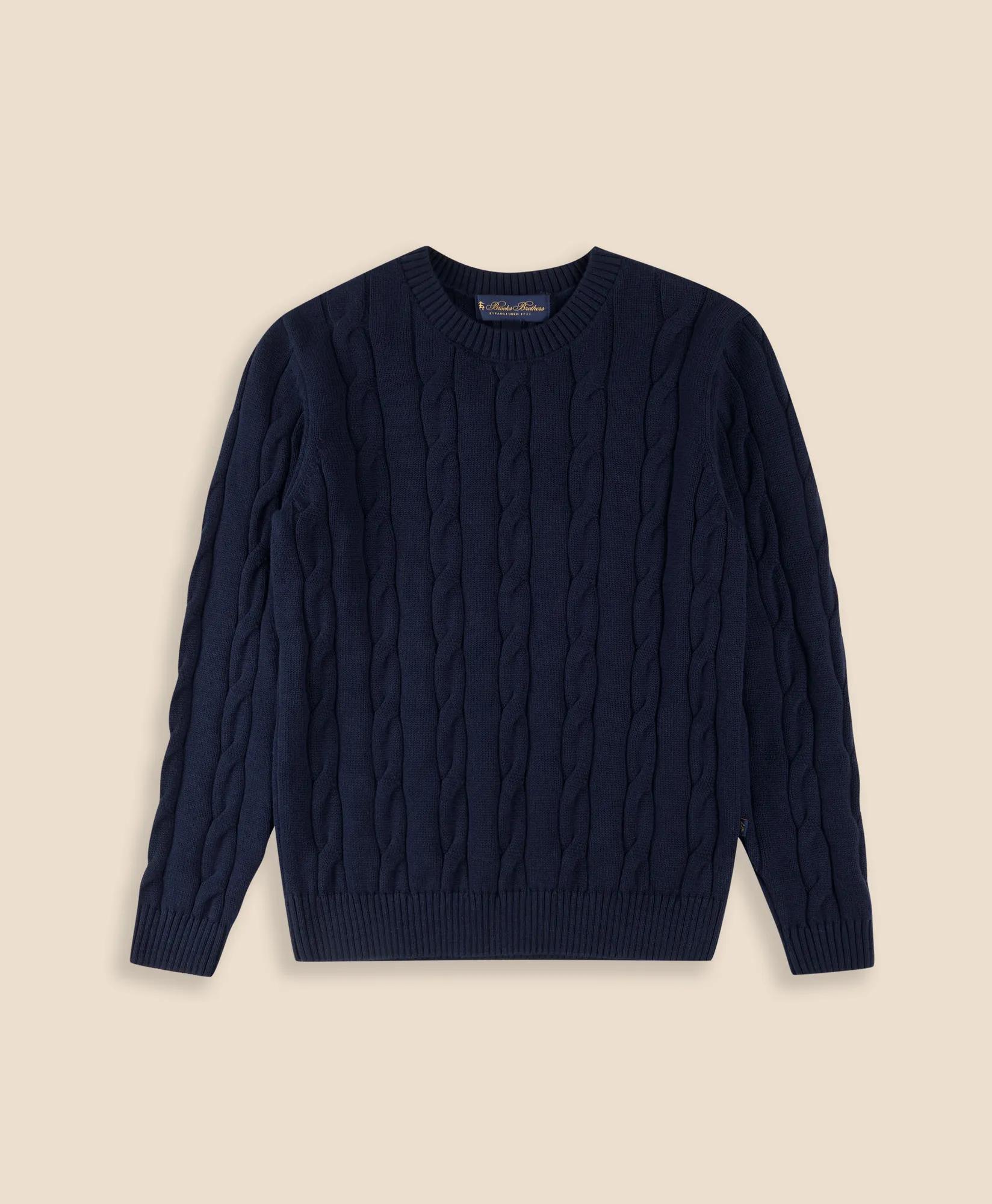 Boys Cotton Cable Sweater, image 1