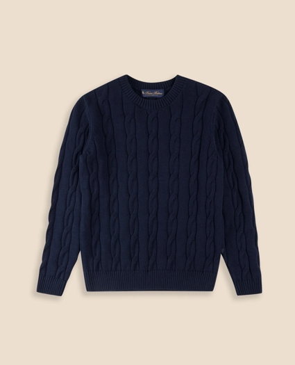 Boys Cotton Cable Sweater, image 1