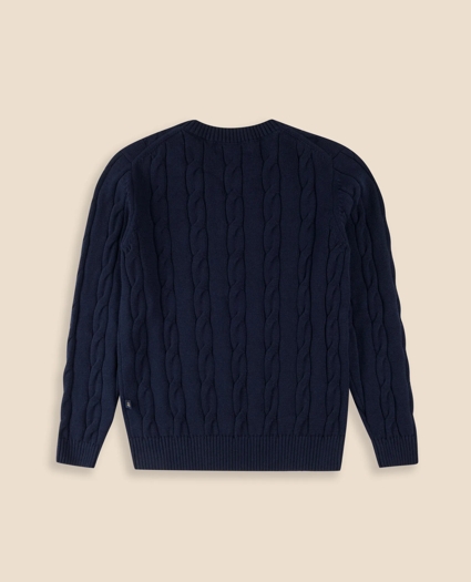 Boys Cotton Cable Sweater, image 2