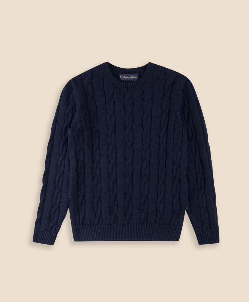Boys Cotton Cable Sweater, image 3