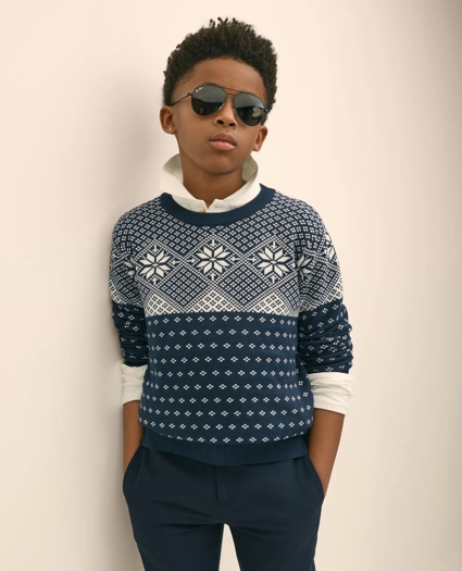Boys Cotton Holiday Sweater, image 1