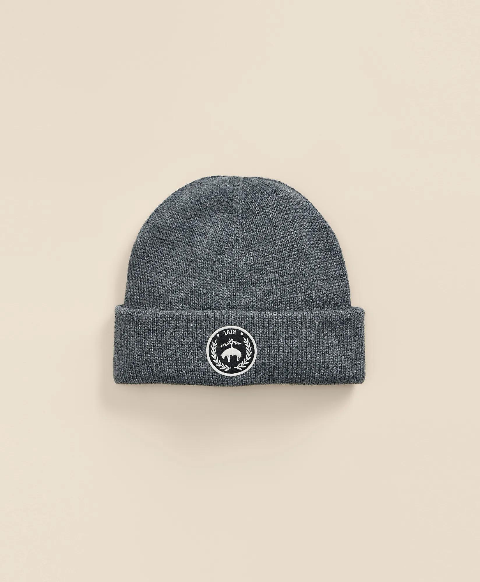 Boys Wool-Cashmere Blend Patch Beanie Hat, image 1