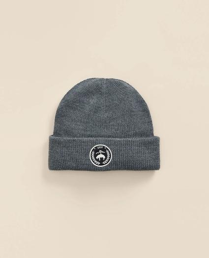 Boys Wool-Cashmere Blend Patch Beanie Hat