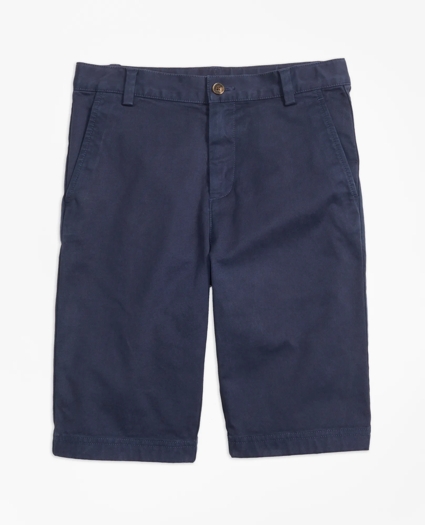 Boys Washed Cotton Stretch Chino Shorts, image 1