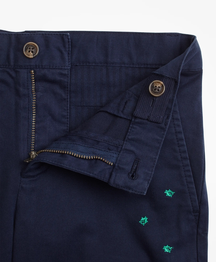 Boys Cotton Bug Embroidered Chino Shorts, image 3