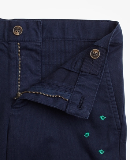 Boys Cotton Bug Embroidered Chino Shorts, image 3