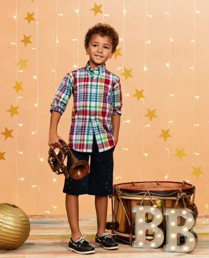 Boys Cotton Bug Embroidered Chino Shorts, image 4