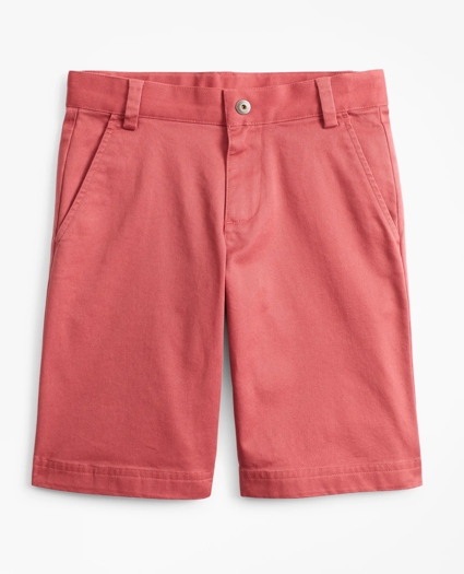 Boys Washed Cotton Stretch Chino Shorts, image 1