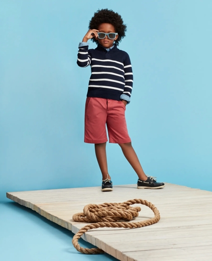 Boys Washed Cotton Stretch Chino Shorts, image 4
