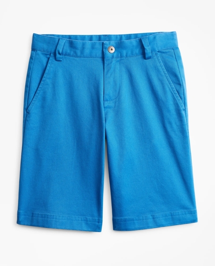Boys Washed Cotton Stretch Chino Shorts, image 1