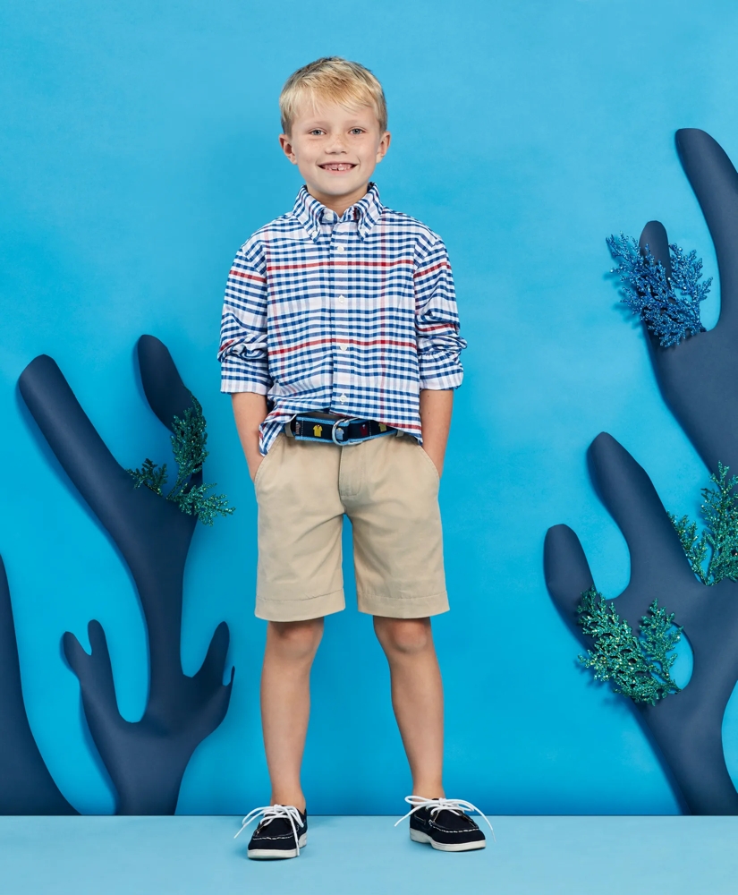 Boys Washed Cotton Stretch Chino Shorts, image 4