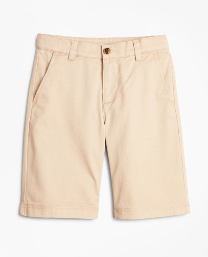 Boys Washed Cotton Stretch Chino Shorts, image 1