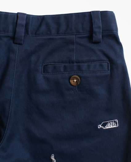 Boys Stretch-Cotton Nautical Embroidered Chino Shorts, image 2