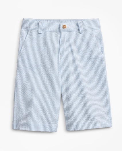 Boys Seersucker Bermuda Shorts, image 1