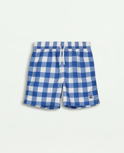Boys Gingham Swim Trunks
