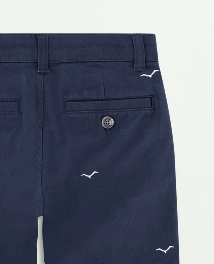 Boys Seagull Embroidered Shorts, image 2