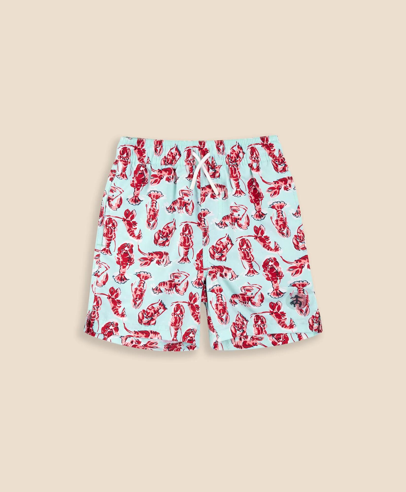 Lobster Print Swim Trunks