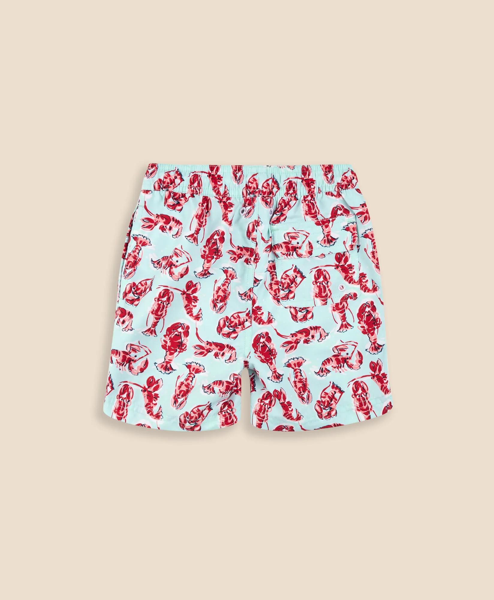 Lobster Print Swim Trunks