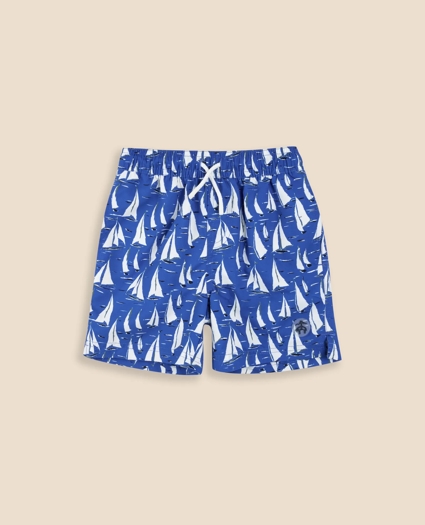 Boys Sailboat Swim Trunks, image 1