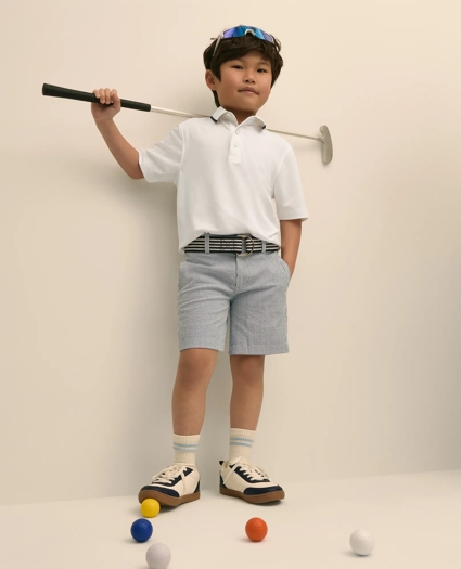 Boys Stretch Cotton Seersucker Shorts, image 1