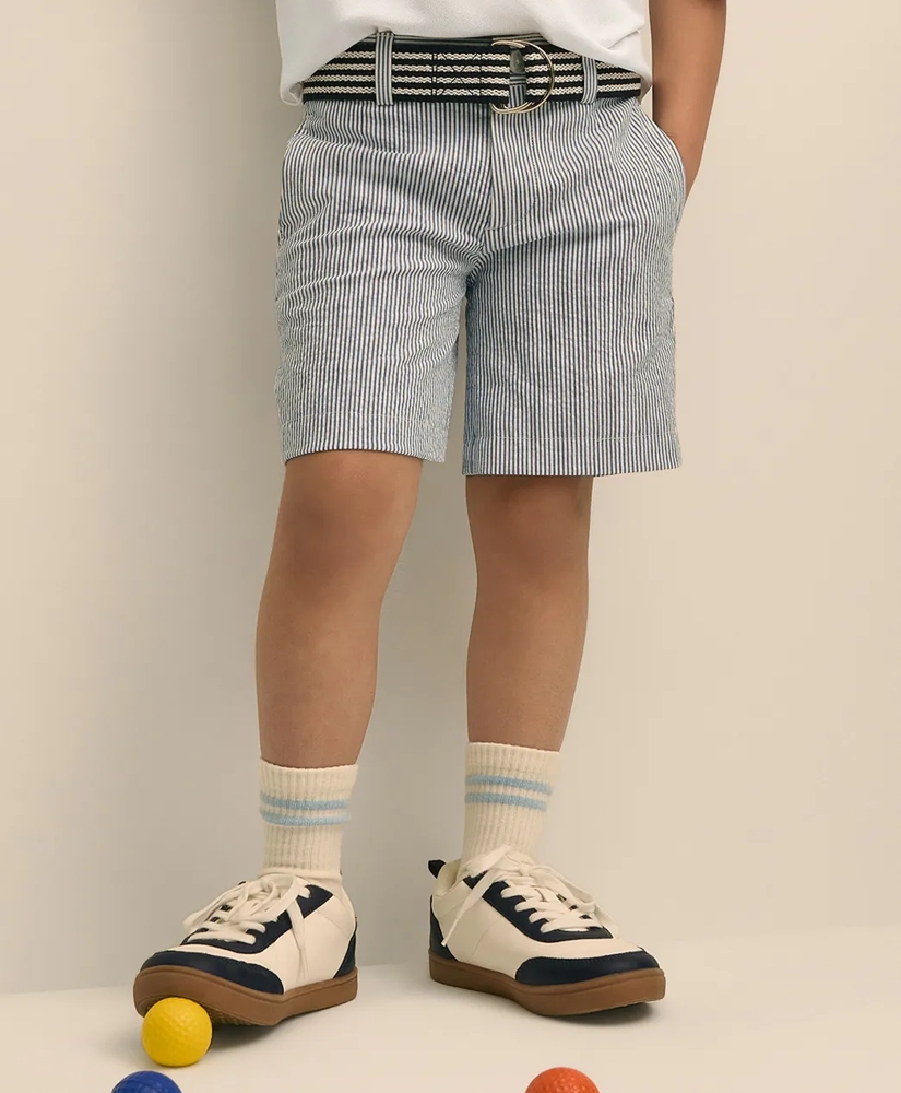 Boys Stretch Cotton Seersucker Shorts, image 3