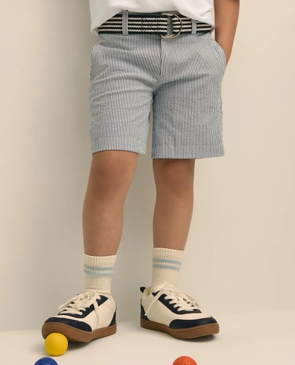 Boys Stretch Cotton Seersucker Shorts, image 3