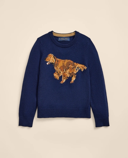 Boys Wool Blend Irish-Setter Intarsia Sweater, image 2