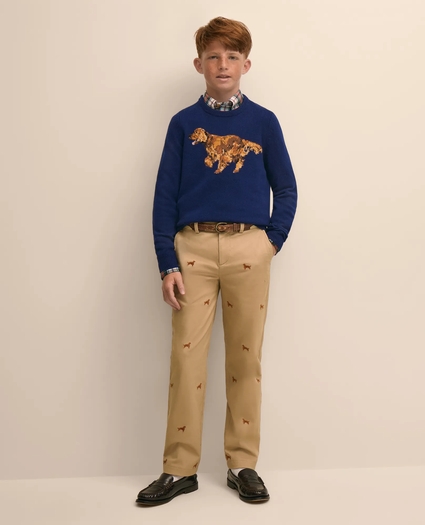 Boys Wool Blend Irish-Setter Intarsia Sweater, image 4
