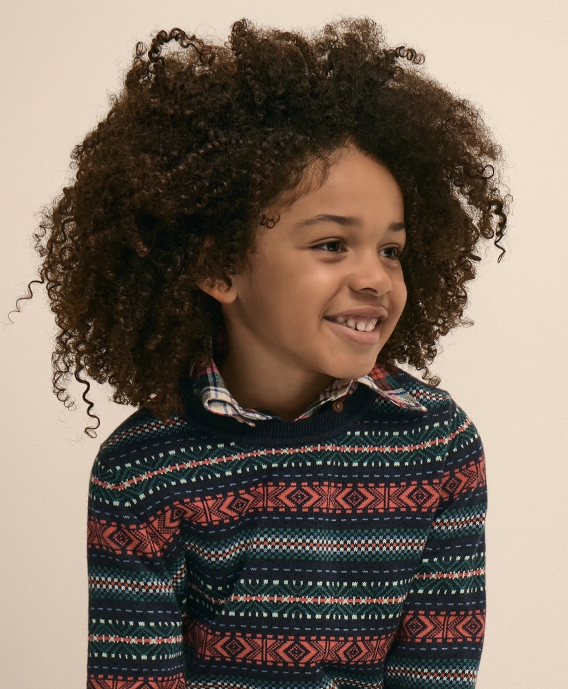 Boys Cotton Fair Isle Sweater, image 4
