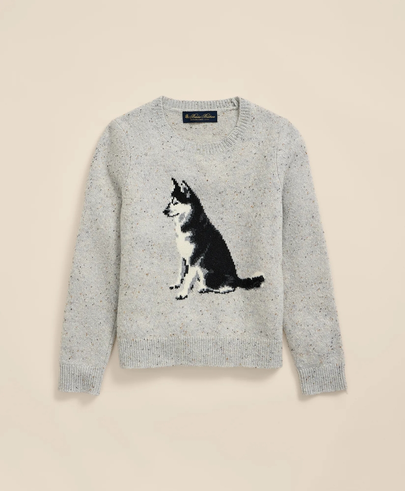 Boys Wool Blend Husky Intarsia Sweater, image 2