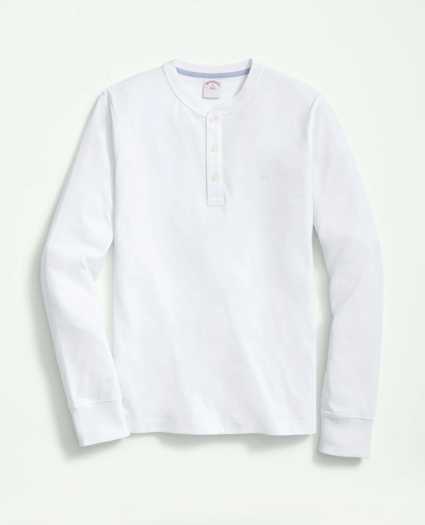 Cotton Henley Long-Sleeve T-Shirt, image 1