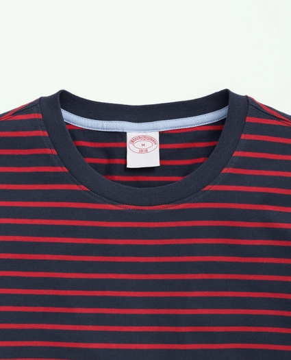Cotton Crewneck Striped Long-Sleeve T-Shirt, image 2
