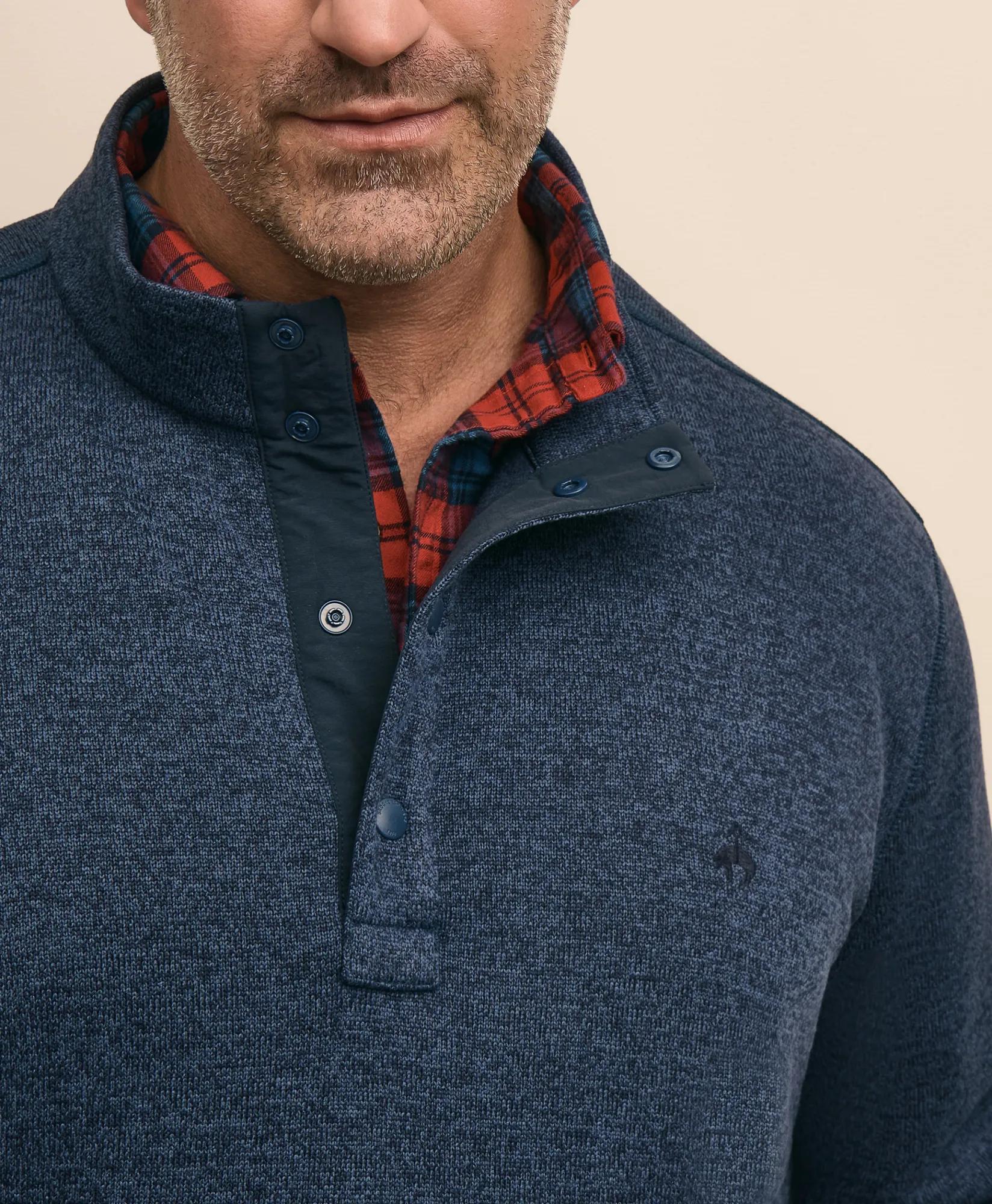 Big & Tall Brushed Quarter-Snap Pullover, image 2