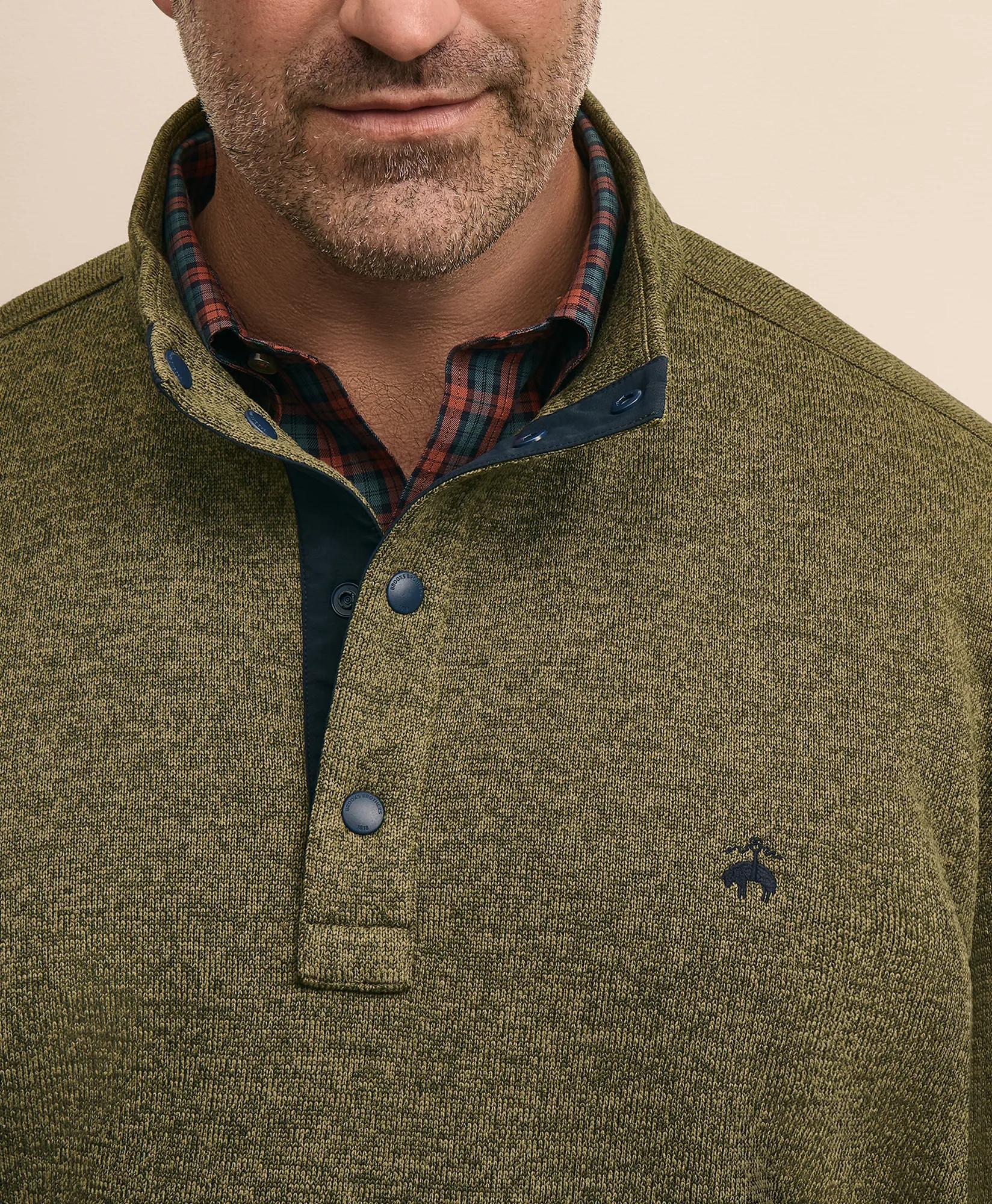 Big & Tall Brushed Quarter-Snap Pullover, image 2