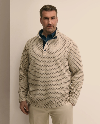 Big & Tall Brushed Quarter-Snap Pullover, image 1