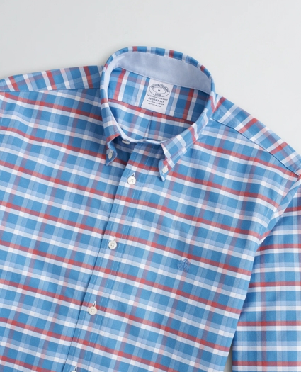 Stretch Regent Regular-Fit Sport Shirt, Non-Iron Grid Oxford, image 2