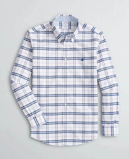 Stretch Regent Regular-Fit Sport Shirt, Non-Iron Plaid Oxford, image 1