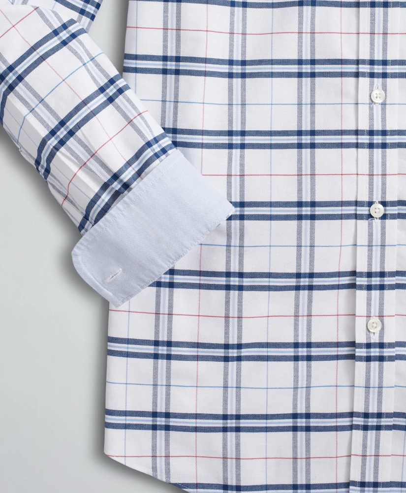 Stretch Regent Regular-Fit Sport Shirt, Non-Iron Plaid Oxford, image 3