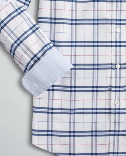 Stretch Regent Regular-Fit Sport Shirt, Non-Iron Plaid Oxford, image 3