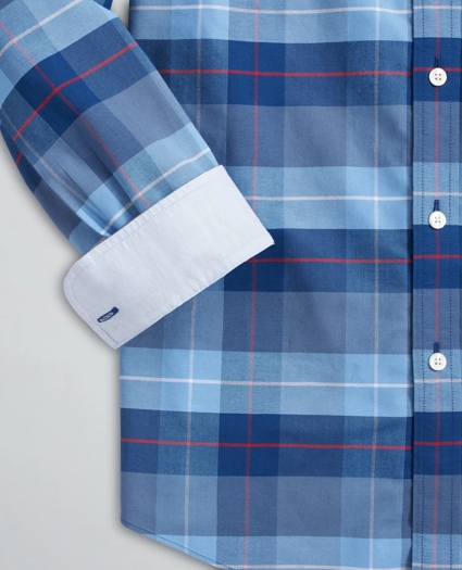 Stretch Regent Regular-Fit Sport Shirt, Non-Iron Plaid Oxford, image 3